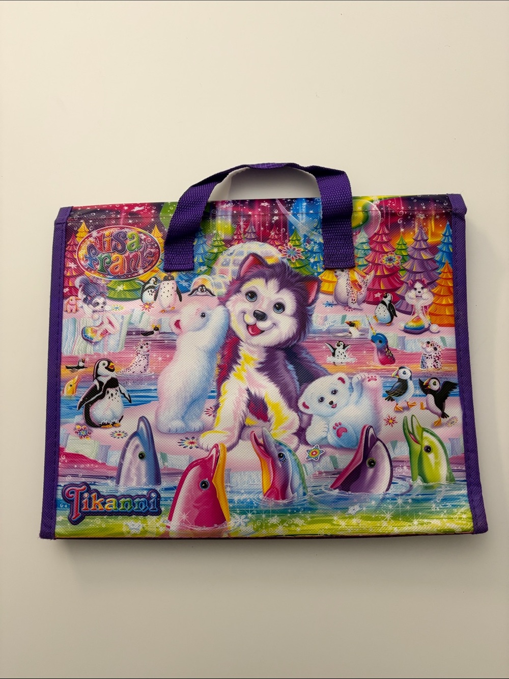 Lisa Frank Tikanni Bears & Dolphins Trifold Portfolio Storage Art Case Binder